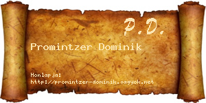 Promintzer Dominik névjegykártya